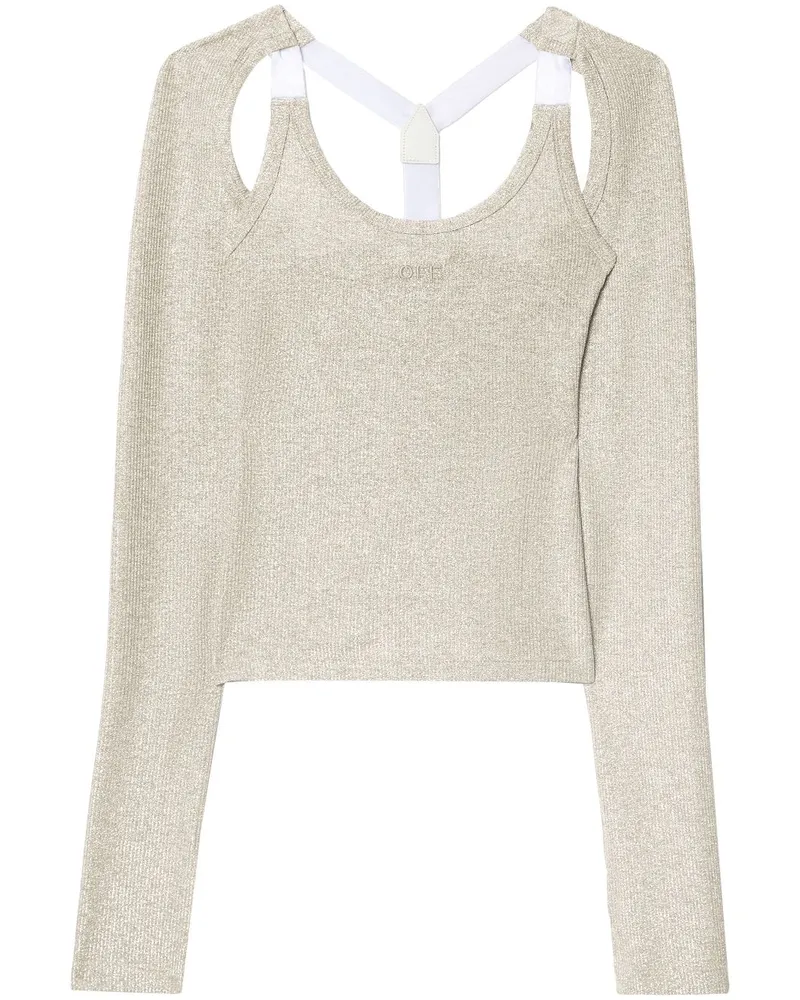 OFF-WHITE Geripptes Top - Silber Silber