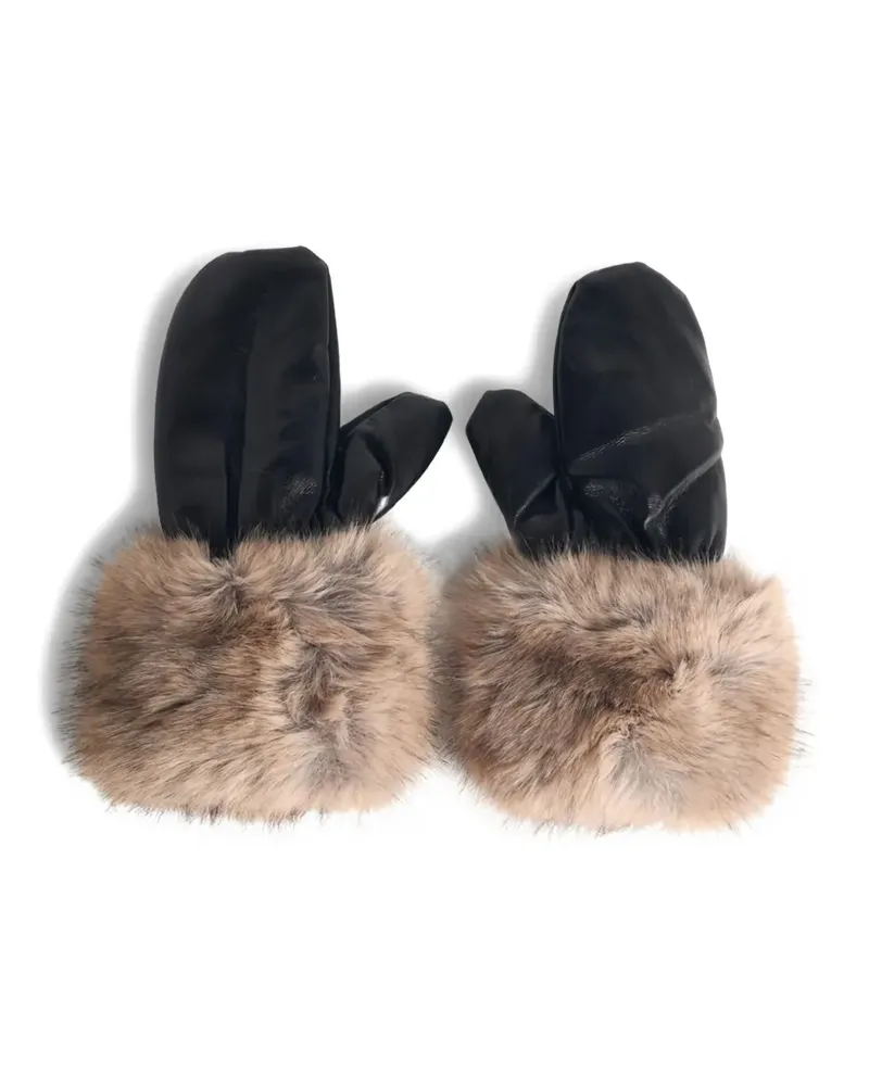 STAND Jane faux-fur gloves - Schwarz Schwarz