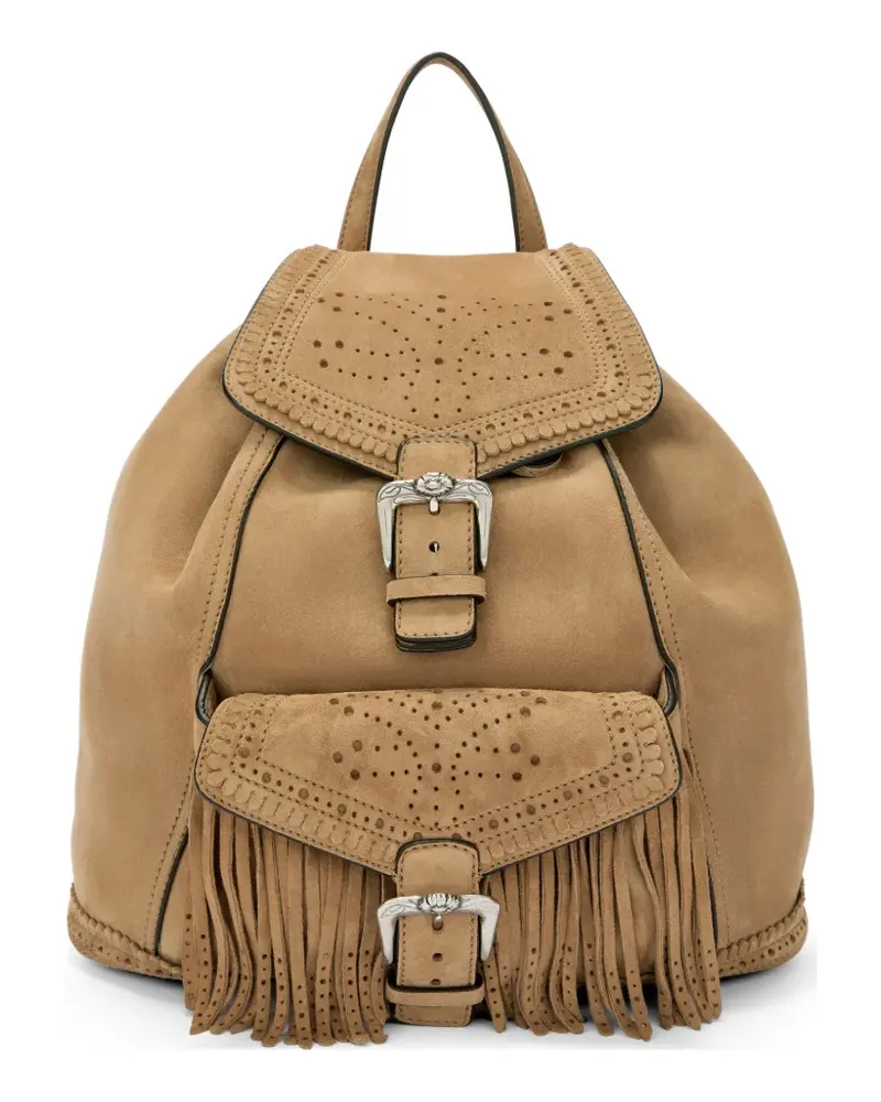 Ermanno Scervino Perforierter Rucksack aus Wildleder - Nude Nude