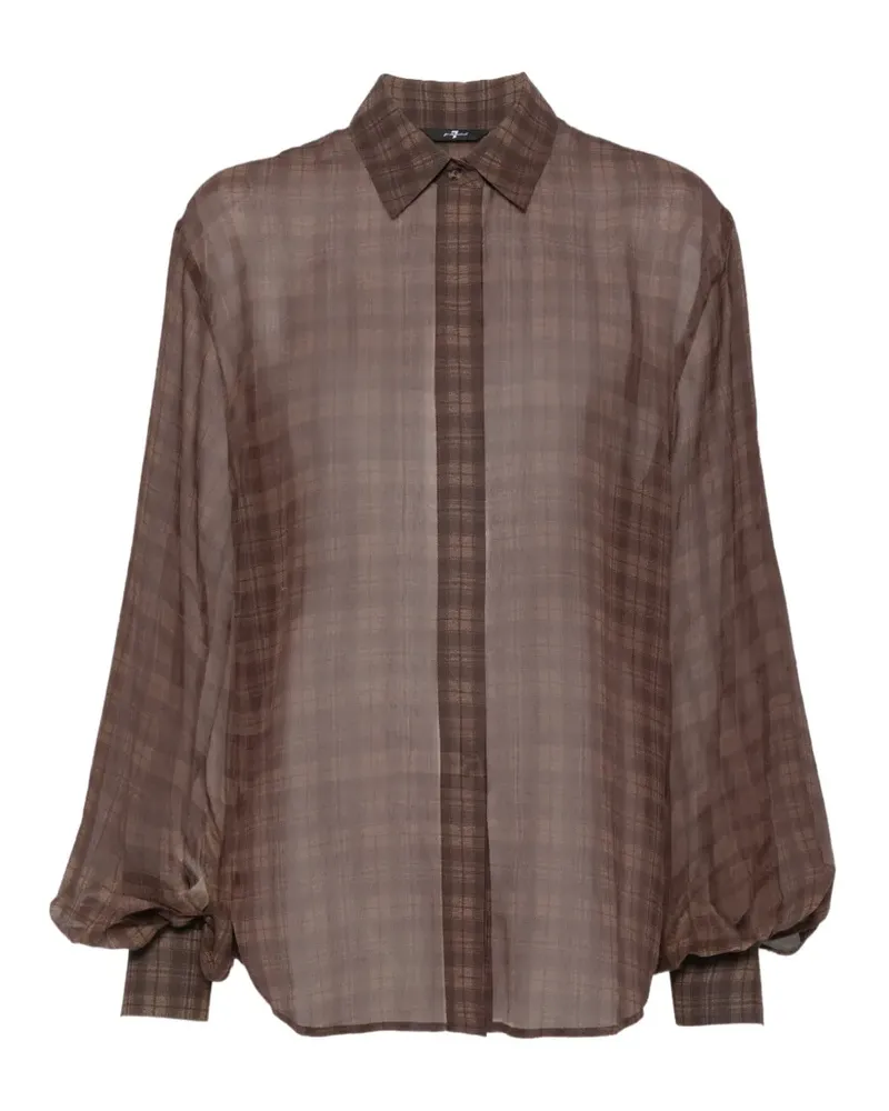 7 for all mankind check-pattern sheer shirt - Braun Braun