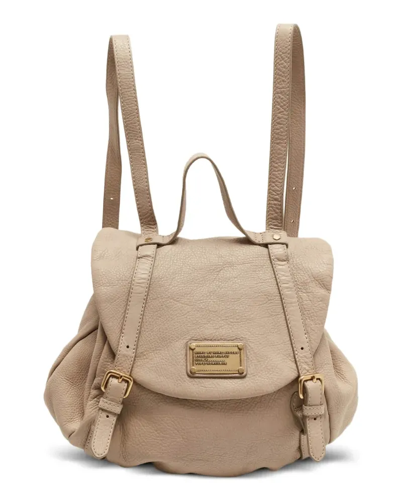 Marc Jacobs buckle strap leather backpack - Nude Nude