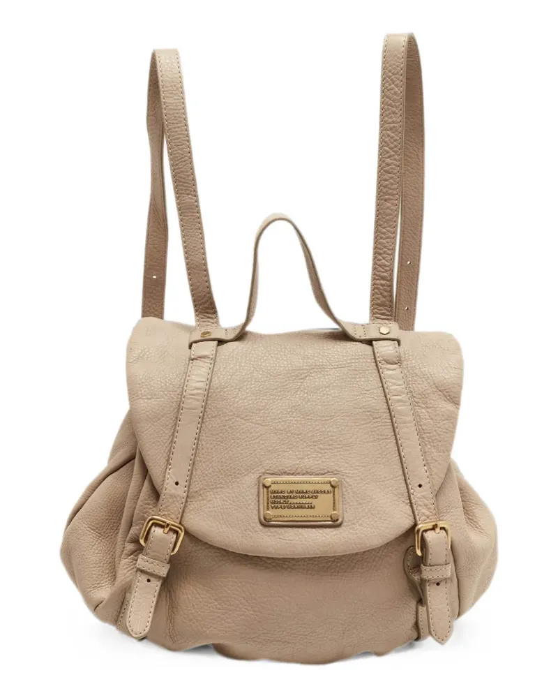Marc Jacobs buckle strap leather backpack - Nude Nude