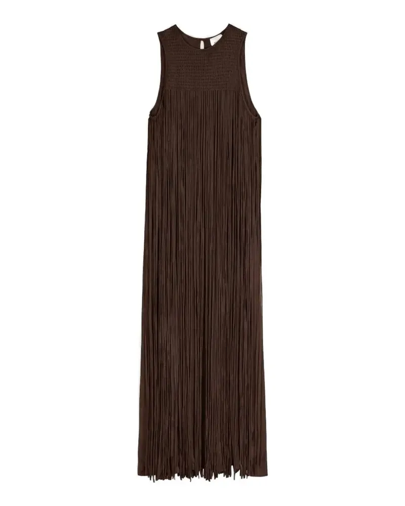 ALYSI fringe-trimmed sleeveless maxi dress - Braun Braun