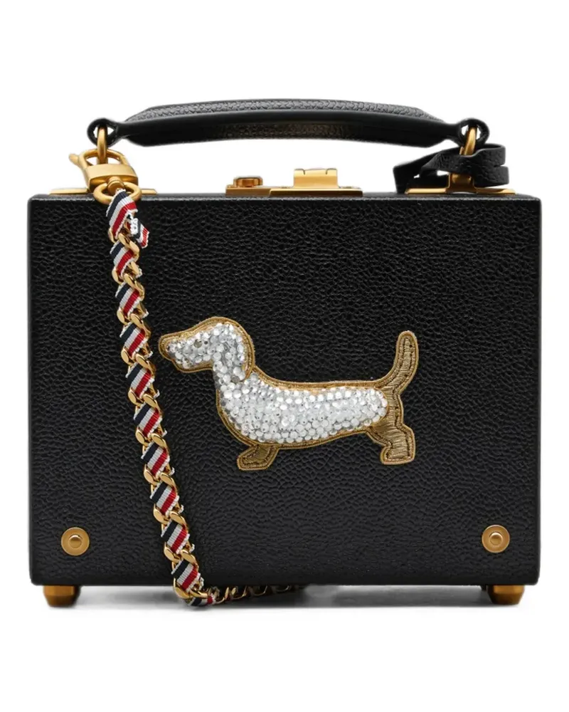 Thom Browne Hector Micro-Etui aus gekörntem Leder - Schwarz Schwarz