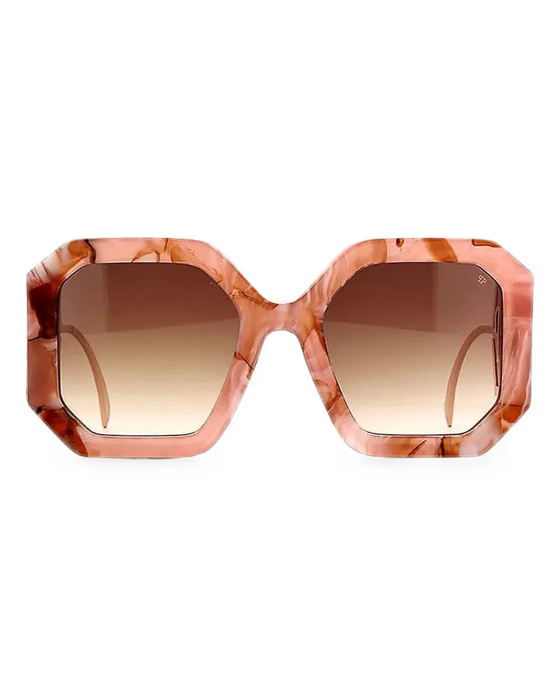 Philipp Plein marble-effect geometric-frame sunglasses - Rosa Rosa