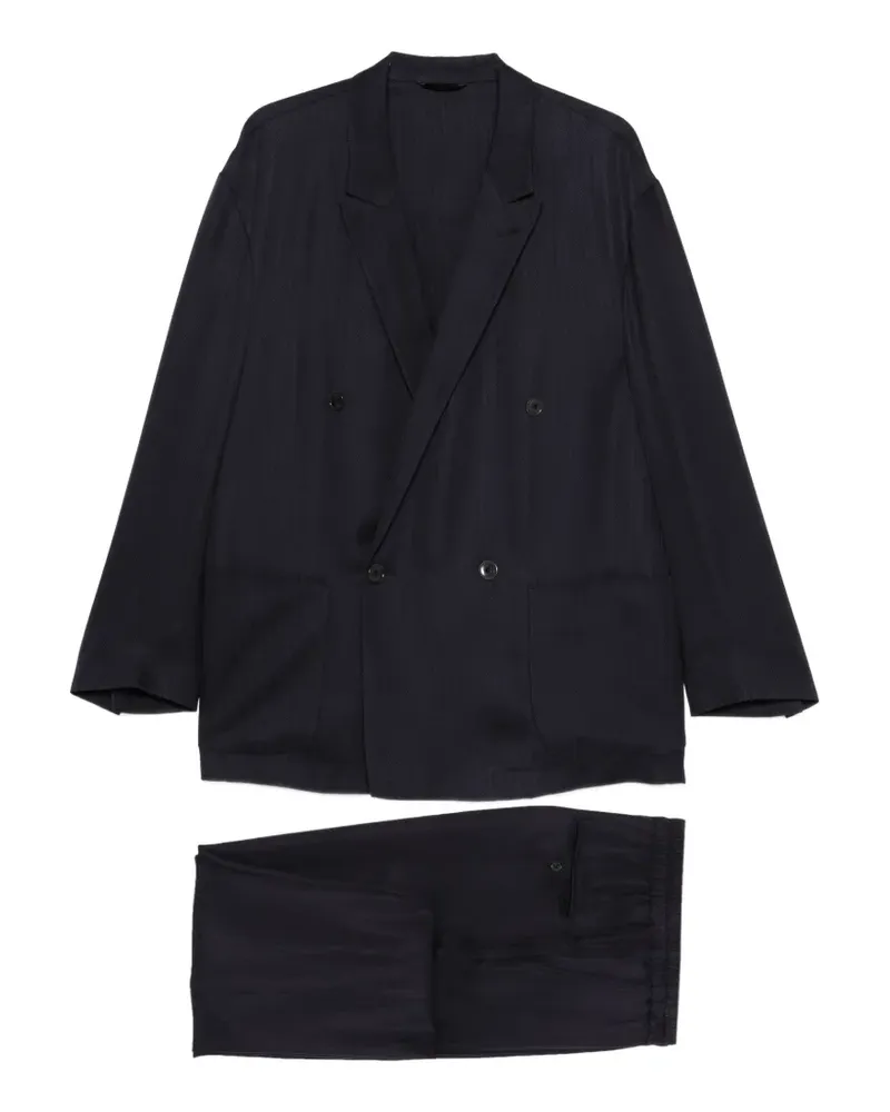 Giorgio Armani Anzug mit Zickzackmuster - Blau Blau