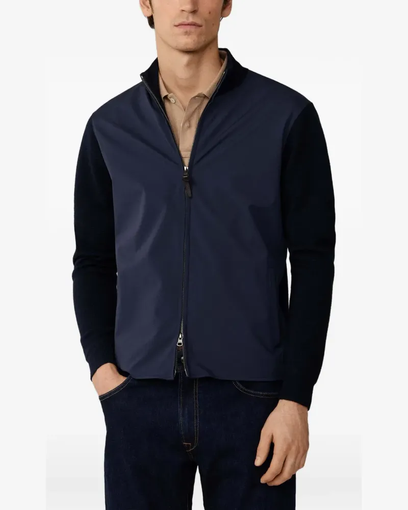 Hackett Hybrid-Jacke mit Milano-Stickerei - Blau Blau