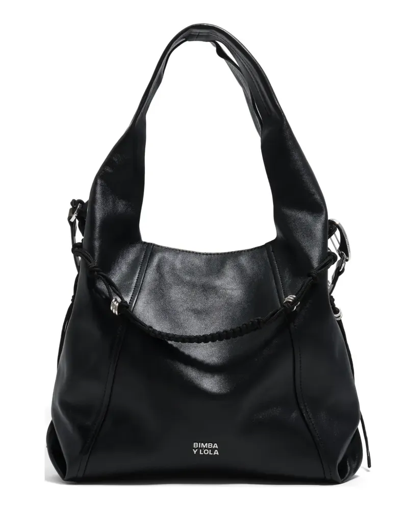 BIMBA Y LOLA Schultertasche mit geflochtenen Riemen - Schwarz Schwarz