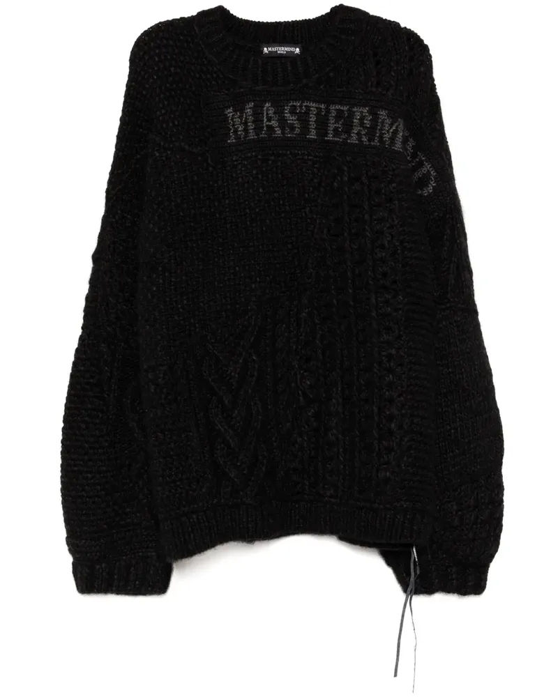 Mastermind World Pullover mit Jacquard-Logo - Schwarz Schwarz
