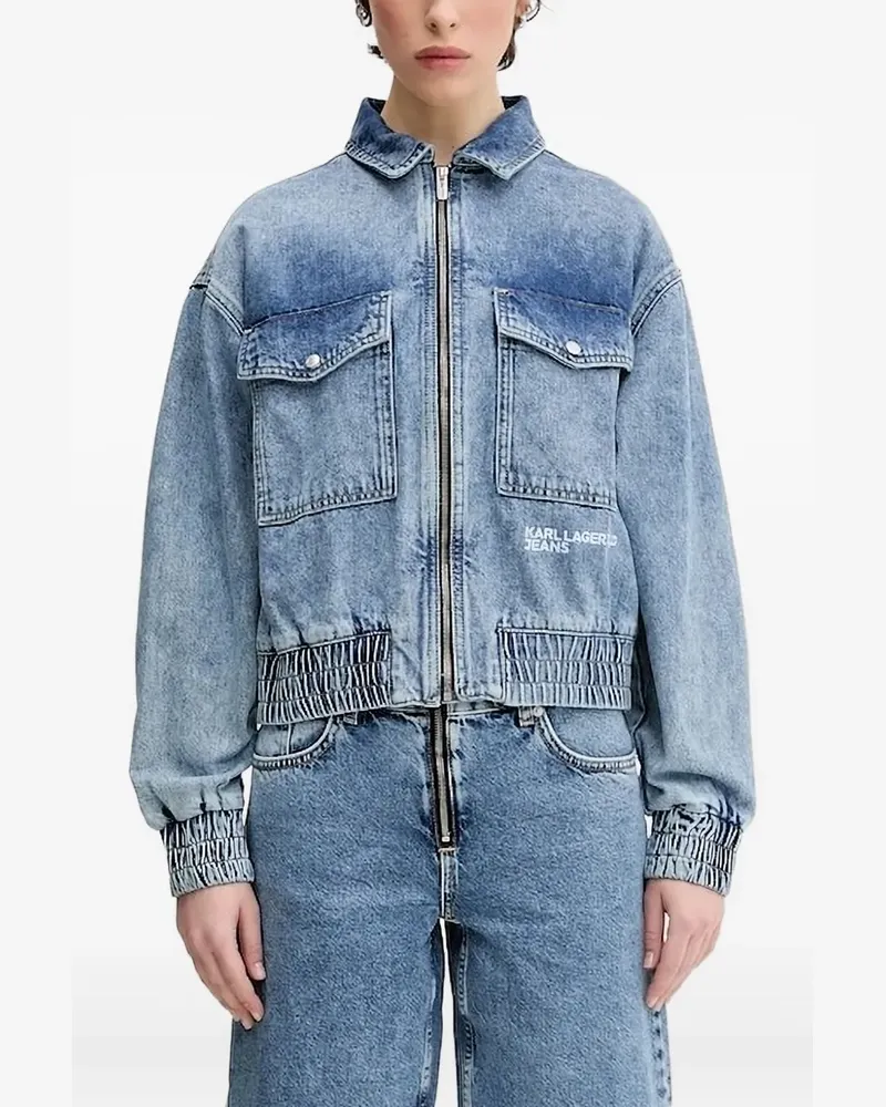 Karl Lagerfeld Jeansjacke mit Reißverschluss - Blau Blau