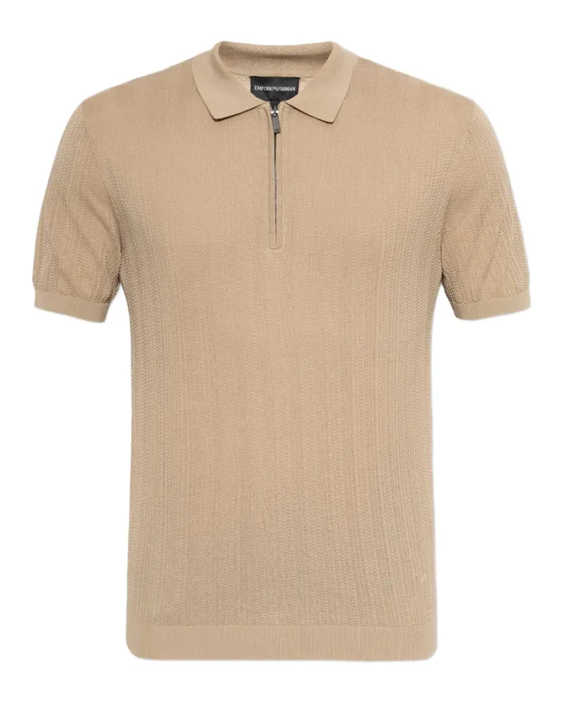Emporio Armani zip polo shirt - Nude Nude