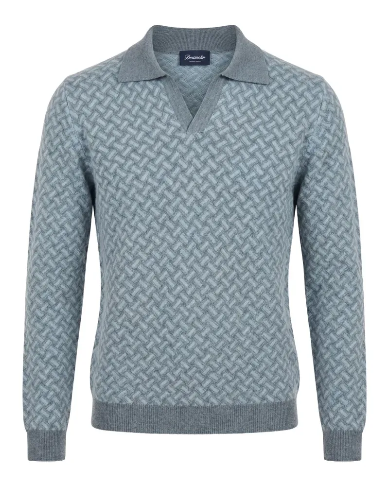 Drumohr  Pullover mit Korbgeflecht - Blau Blau