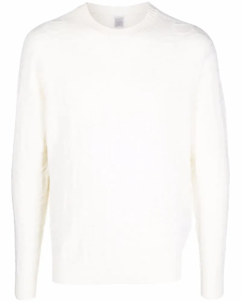Eleventy Pullover mit Jacquard-Logo - Weiß Weiß
