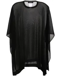 Fabiana Filippi Semi-transparentes Lurex-Cape Schwarz