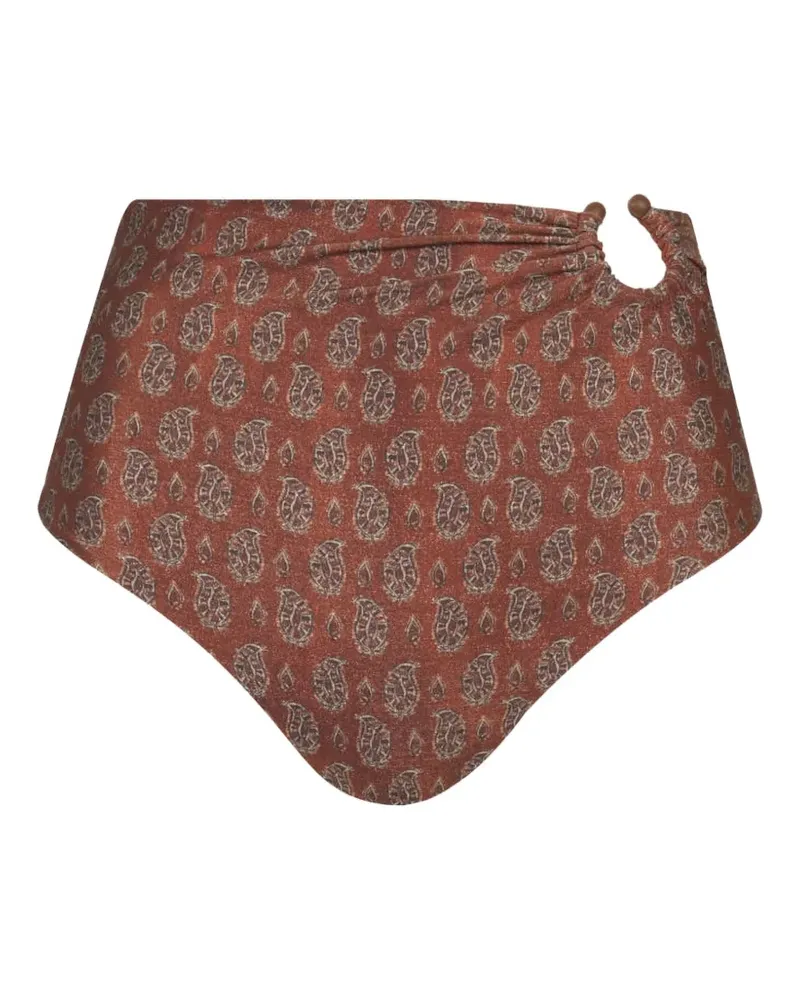 Johanna Ortiz Taita Bikinihöschen mit Paisley-Print - Braun Braun