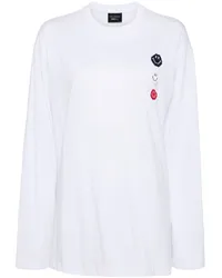 Joshua Sanders Langarmshirt mit Smiley-Motiv Weiß