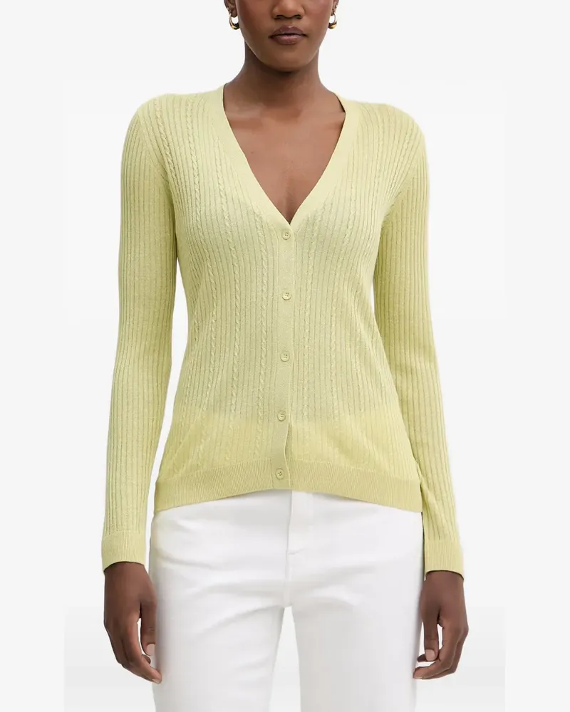 Liu Jo cable-knit ribbed cardigan - Grün Grün