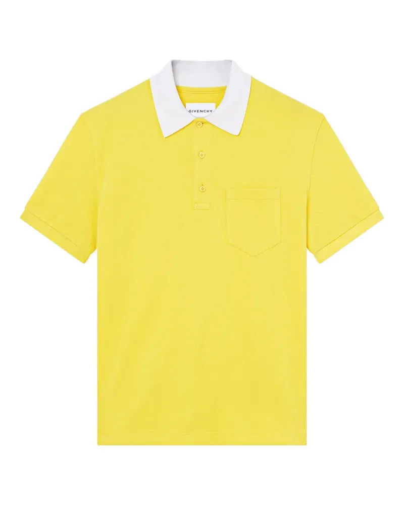 Givenchy Polo aus Piqué-Baumwolle mit  Paris-Stickerei - Gelb Gelb