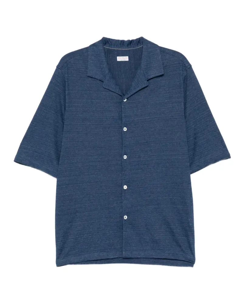 Brunello Cucinelli camp-collar buttoned shirt - Blau Blau