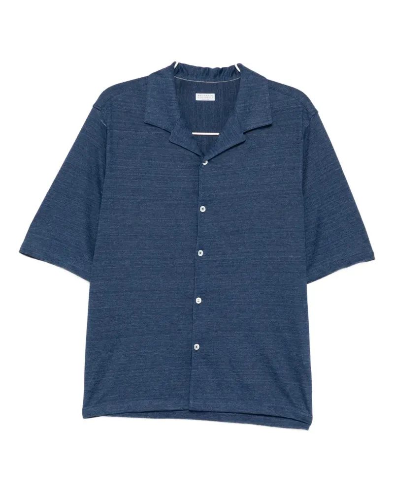 Brunello Cucinelli camp-collar buttoned shirt - Blau Blau