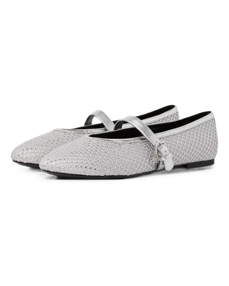 Karl Lagerfeld Karo Mary Janes mit Schmuckstein - Grau Grau