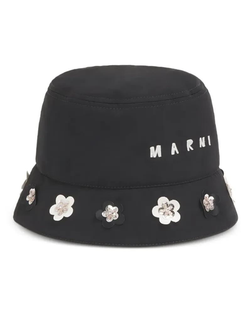 Marni Fischerhut mit Logo - Schwarz Schwarz