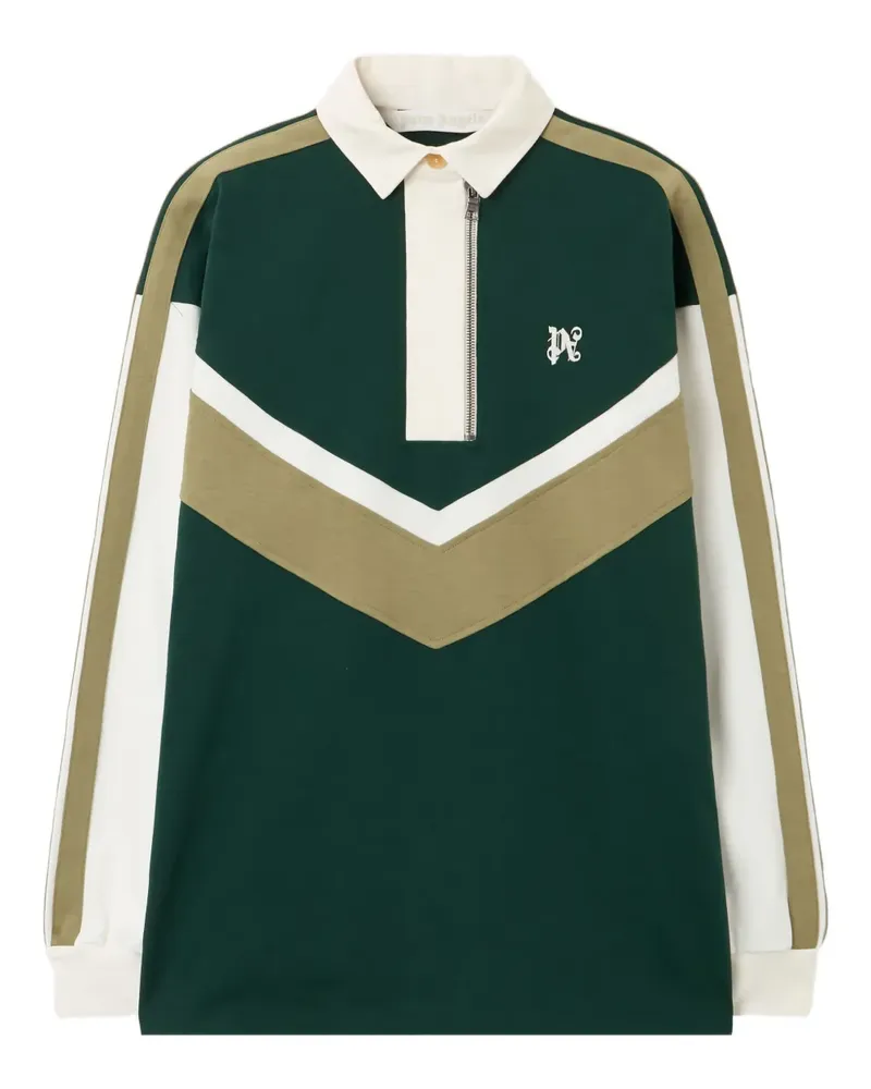 Palm Angels monogram colourblock polo shirt - Grün Grün