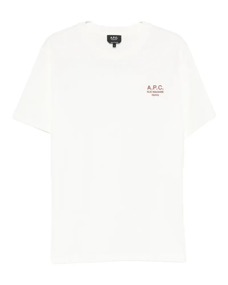 A.P.C. Rue Madame logo-embroidered T-shirt - Nude Nude