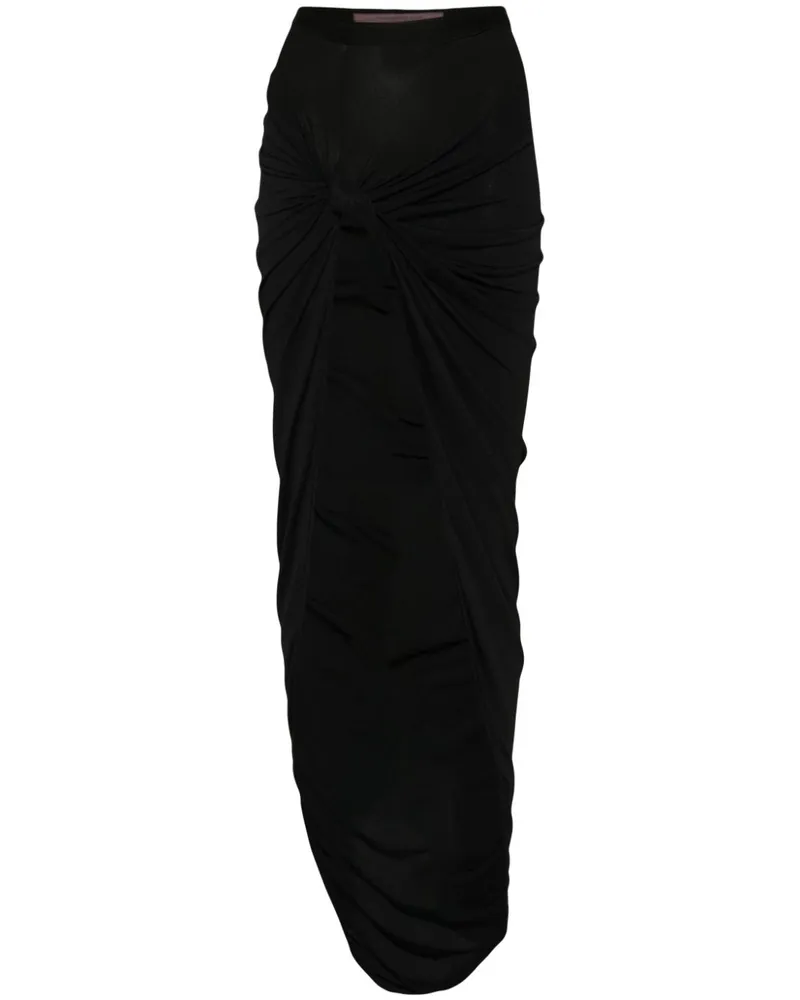 Rick Owens Lilies Krepprock mit Knotendetail - Schwarz Schwarz