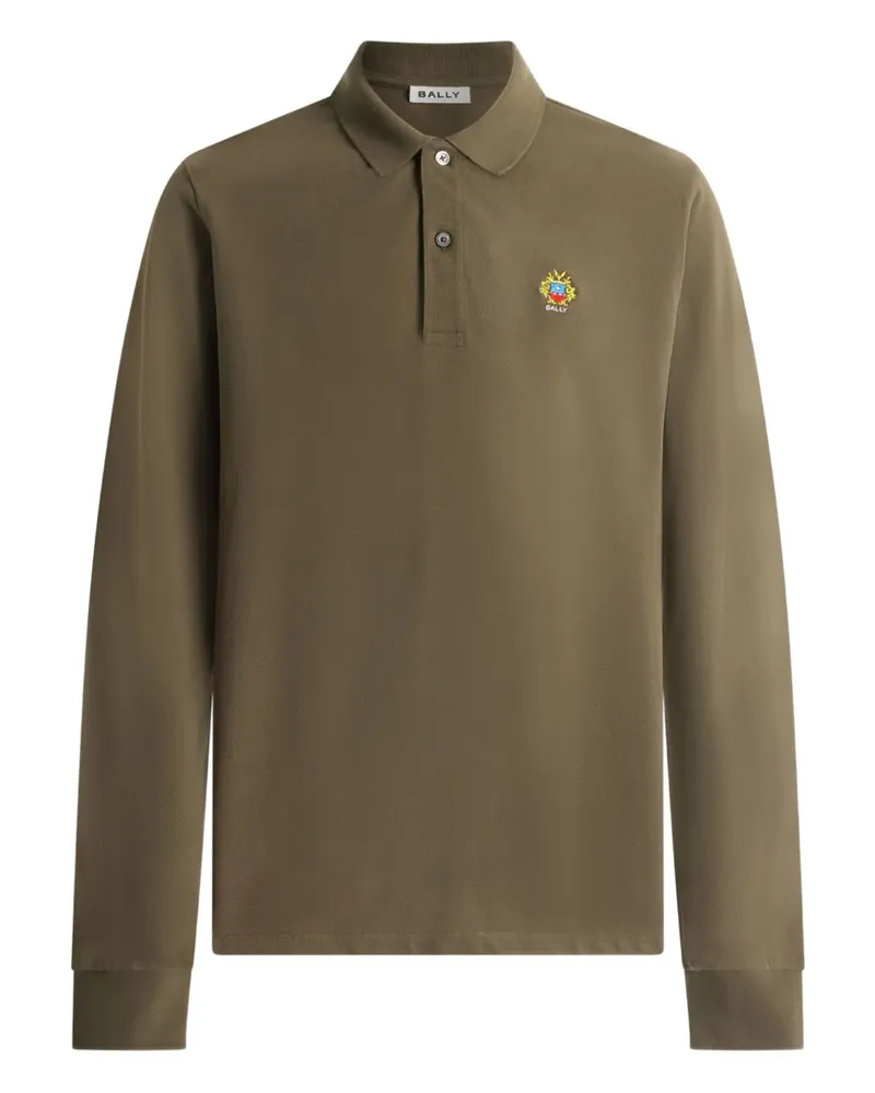 Bally Poloshirt mit Wappenstickerei - Braun Braun