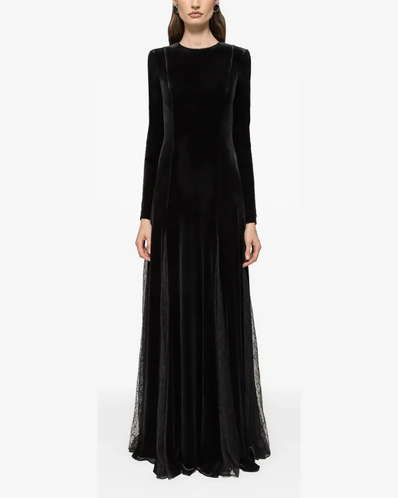 NISSA beaded panelled maxi dress - Schwarz Schwarz