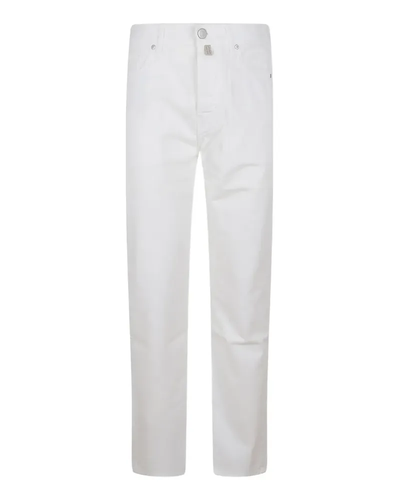 Jacob Cohën logo-patch trousers - Weiß Weiß