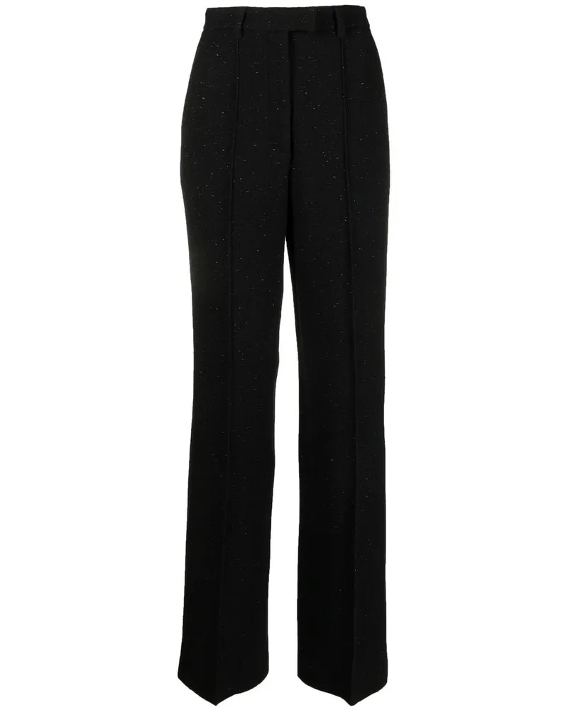 Alessandra Rich Klassische High-Waist-Hose Schwarz