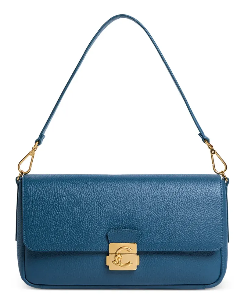 Coccinelle C-Me Lock Schultertasche mit Logo-Schild - Blau Blau