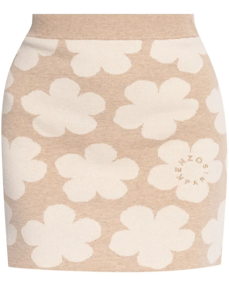 Kenzo Rock mit Intarsien-Blumenmuster - Nude Nude