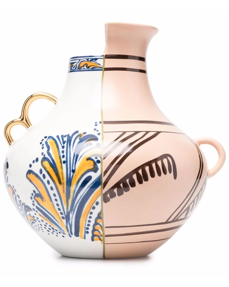 Seletti Porzellanvase mit Print - Weiß Weiß