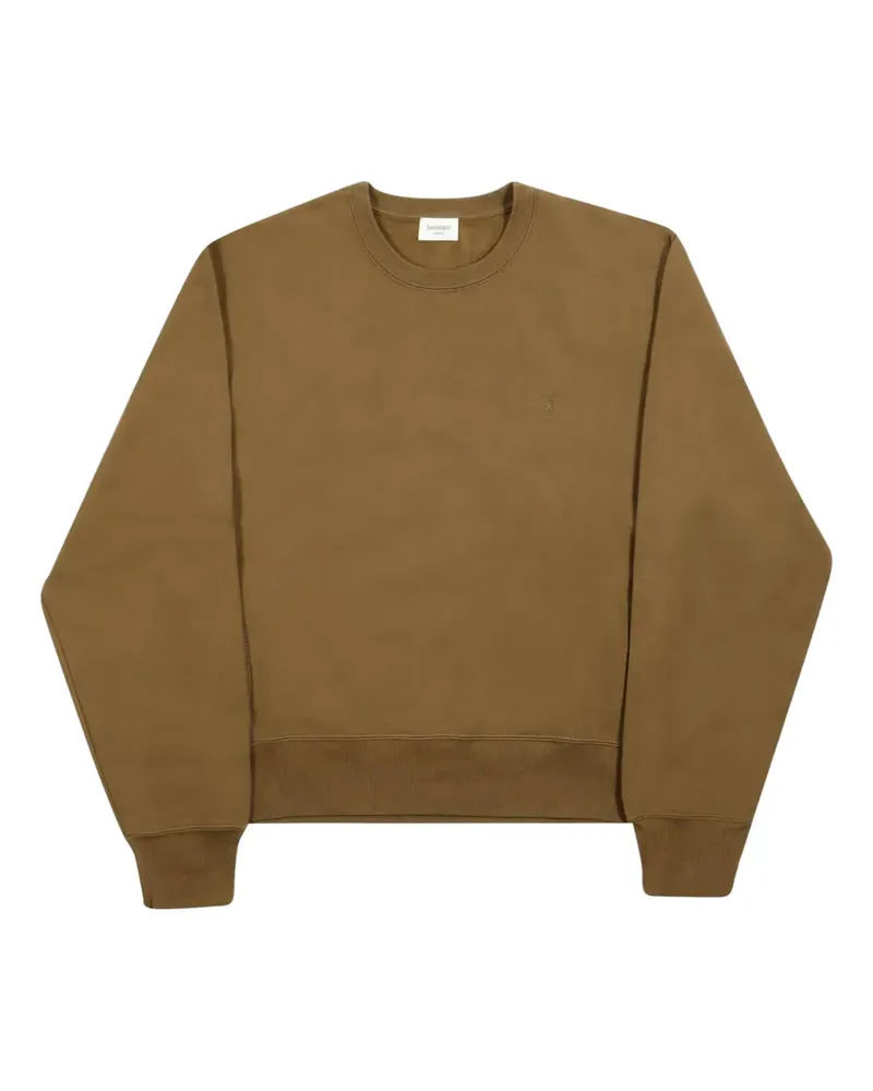 Saint Laurent Langarmshirt mit Rundhalsausschnitt - Braun Braun