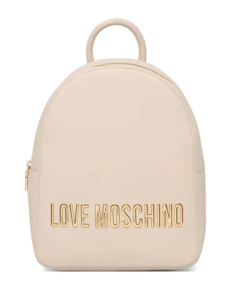 Moschino logo-plaque backpack - Nude Nude