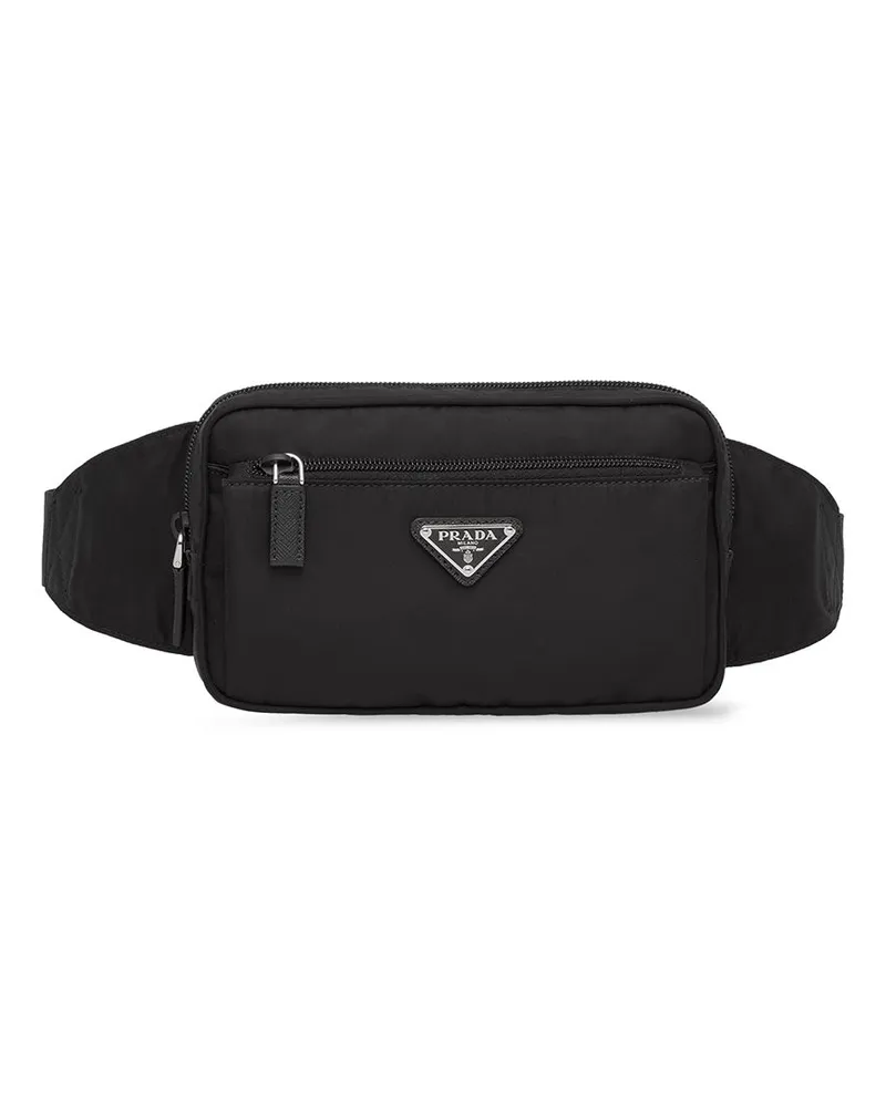 Prada Gürteltasche mit Logo-Schild - Schwarz Schwarz
