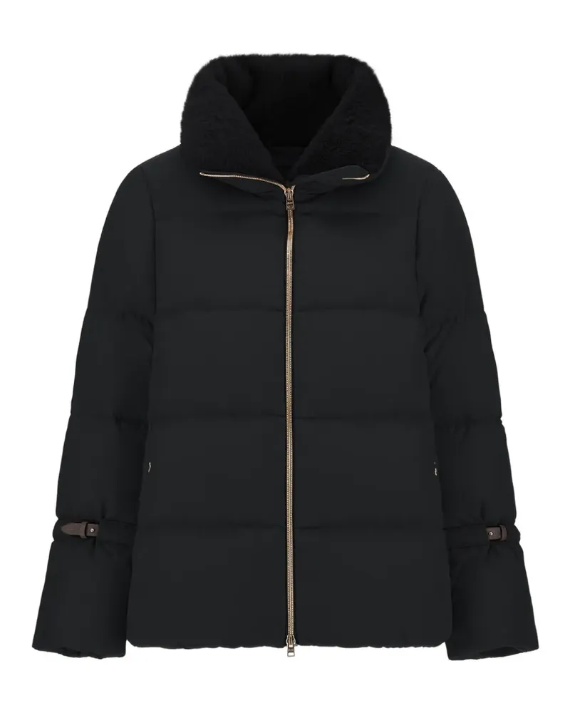 Herno Gefütterter Mantel mit Faux-Fur-Kragen - Schwarz Schwarz