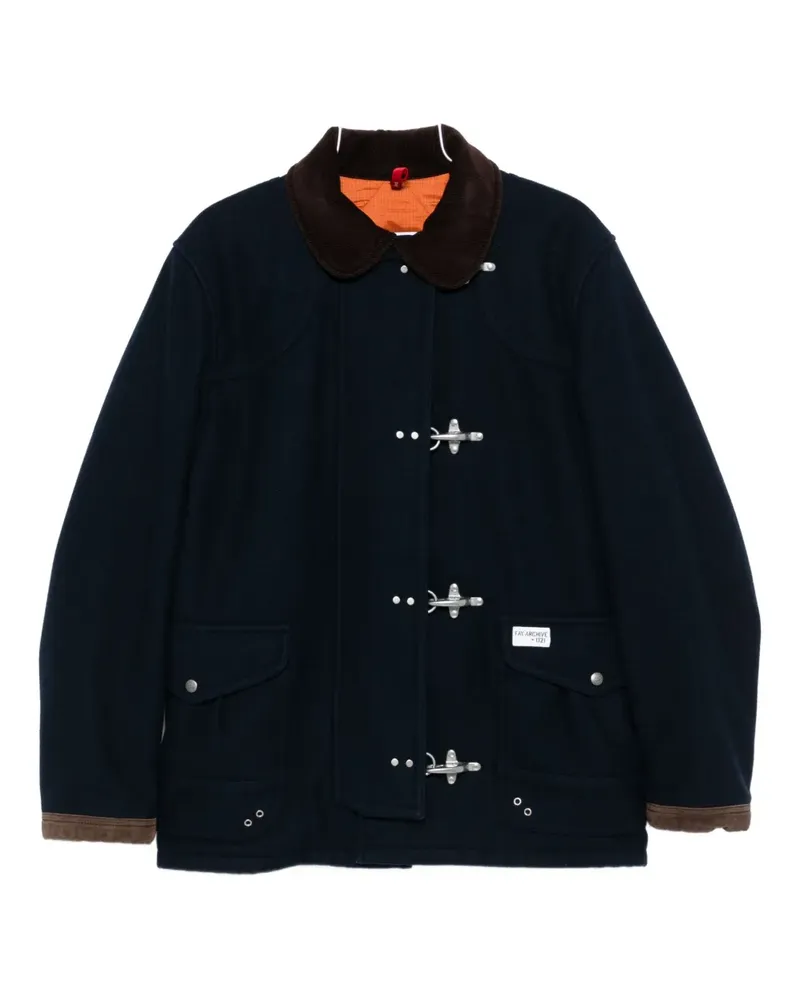 Fay 4 Gancini Mantel mit aufgesetzter Tasche - Blau Blau