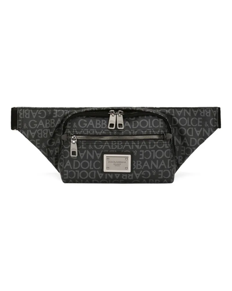 Dolce & Gabbana Gürteltasche mit Jacquard-Logo - Schwarz Schwarz