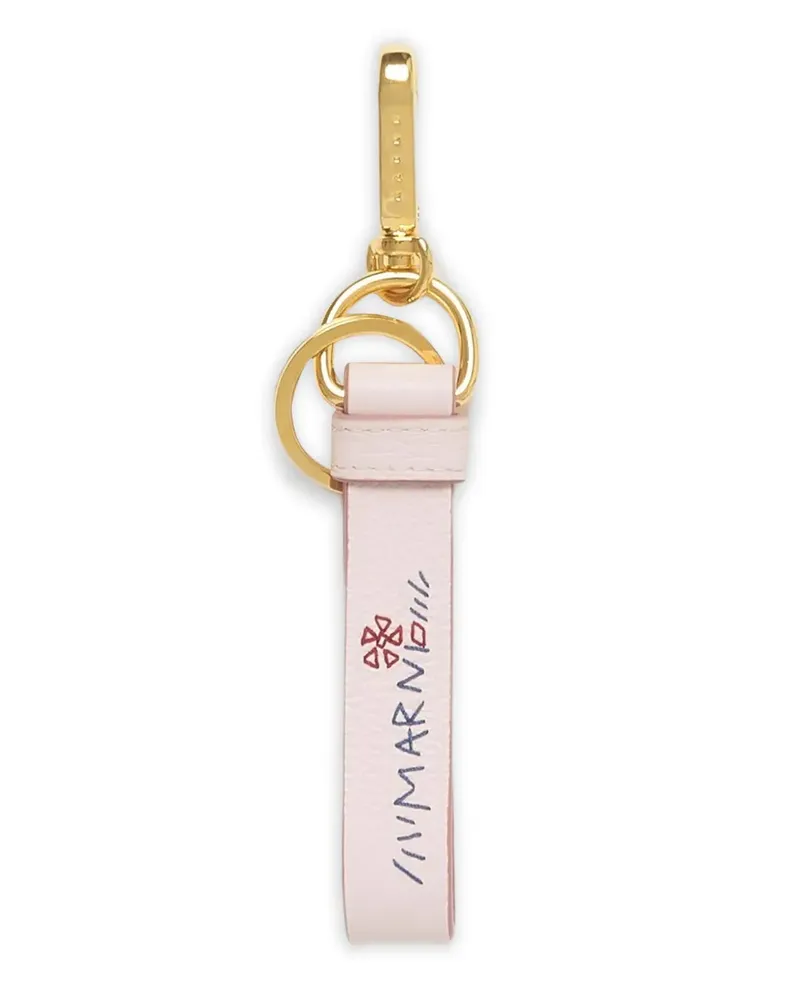 Marni Schlüsselanhänger mit Blumenstickerei - Rosa Rosa