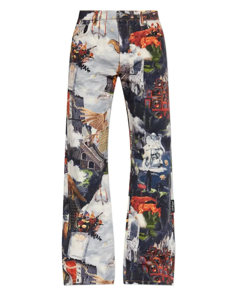 OFF-WHITE printed jeans - Blau Blau