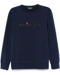 Kiton Sweatshirt mit gummiertem Logo Blau