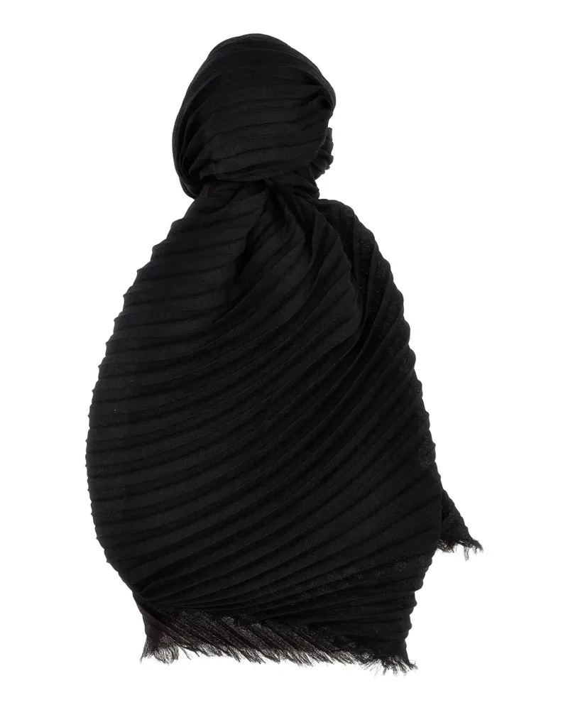 Issey Miyake Plissierter Schal - Schwarz Schwarz