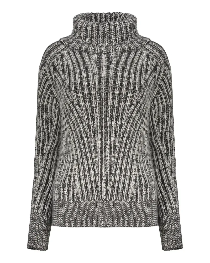 MOORER ribbed-knit roll-neck sweater - Grau Grau