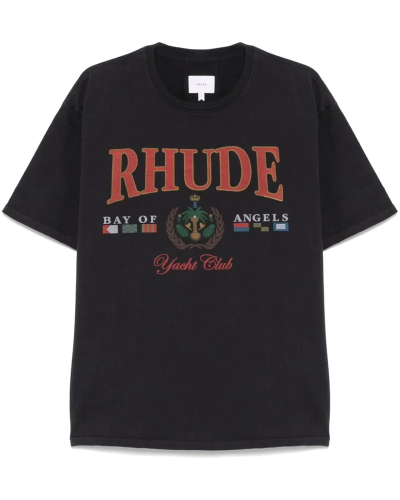 RHUDE T-Shirt mit Logo-Print - Schwarz Schwarz