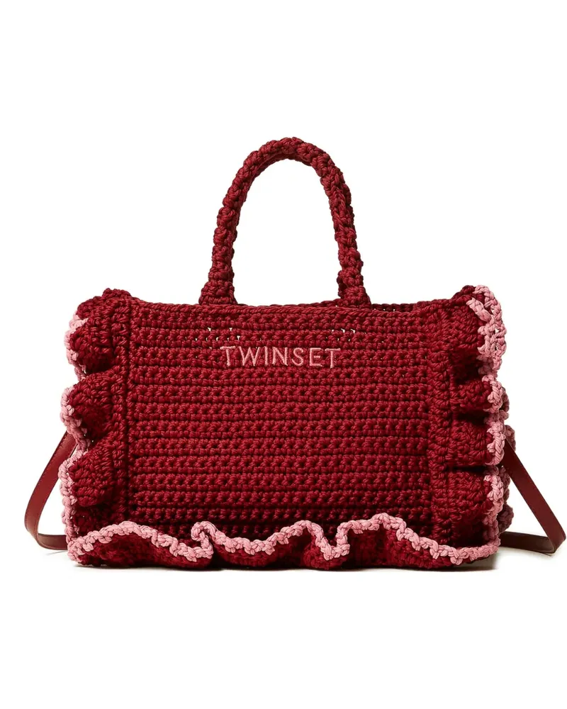 Twin-Set Tote Bag mit Rüschendetail - Rot Rot