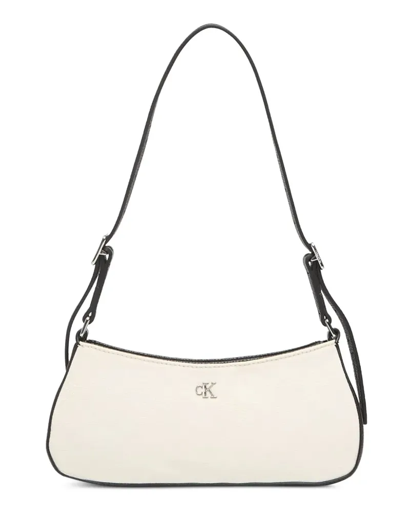 Calvin Klein logo-plaque shoulder bag - Nude Nude